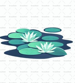Seerosenblätter auf einem Teich